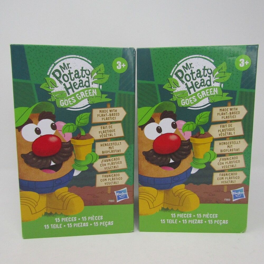 Lot of 2 Mr. Potato Head Goes Green Plant-Based Plastic Toy Hasbro F1053 New